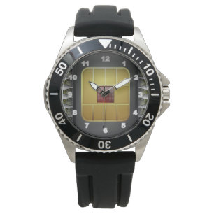 Custom Stainless Steel Black Rubber men's watch