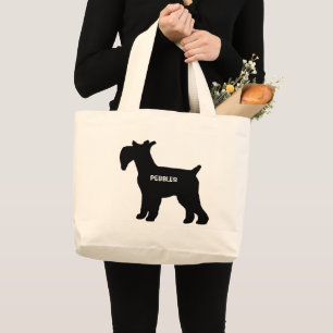 CUSTOM Standard Schnauzer Dog Silhouette Large Tote Bag