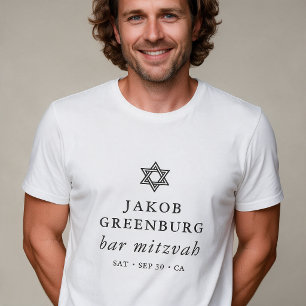 Custom Star of David Bar Mitzvah Minimalist T-Shirt
