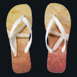 Custom starfish photo beach flip flops<br><div class="desc">Custom starfish photo beach flip flops. Trendy slippers with tropical design. Cool Birthday or Holiday gift idea for honeymooners,  guests,  bride and groom ,  couple,  friends,  family etc.. Fun summer beach sandals / flipflops. Add your own text or monogram letters. Vintage photograph.</div>