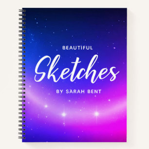 Custom Stars Customisable Name Sketchbook Notebook
