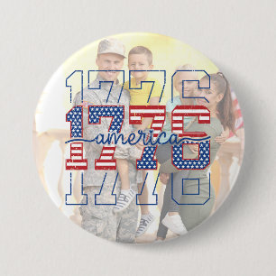Custom Stars & Stripes 1776 America Anniversary  7.5 Cm Round Badge