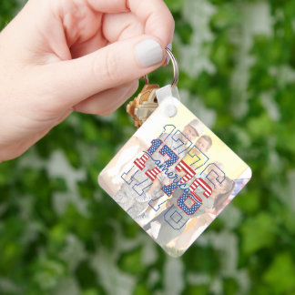 Custom Stars & Stripes 1776 America Anniversary Key Ring