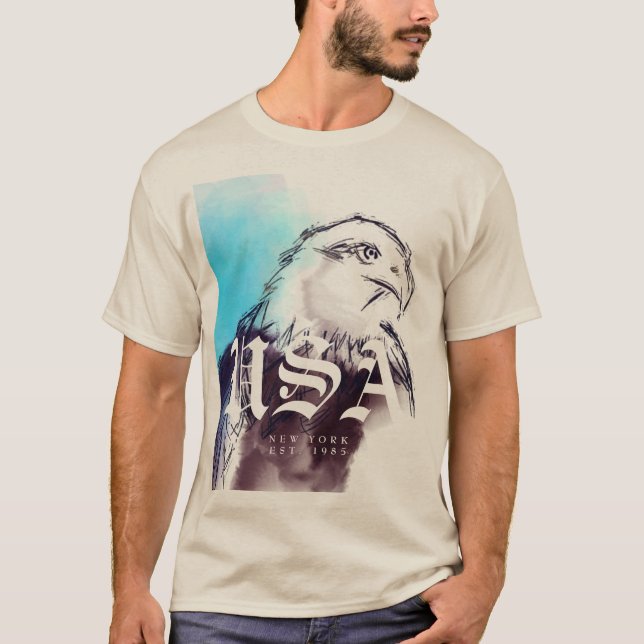 Custom State and Year USA Bald Eagle T-Shirt (Front)