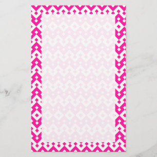 Custom Stationery, Notepaper: Candy Pink Geometric Stationery