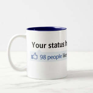 Custom Status Facebook thumbs up Two-Tone Coffee Mug