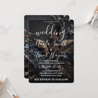 Custom Steampunk Metal Butterfly Wedding Invitation