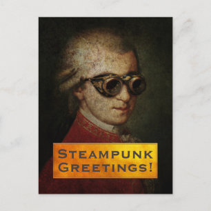 Custom Steampunk Mozart Stationery Postcard