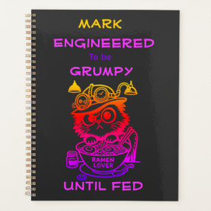 Custom Steampunk Ramen Cat Funny Anime Planner