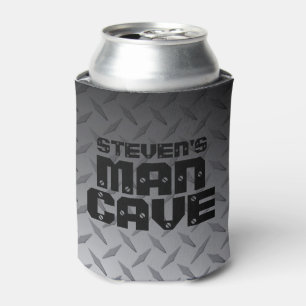 Custom Steel Diamond Plate Man Cave Can Cooler