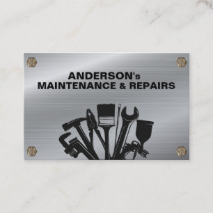 Custom Steel Handyman Repair Maintenance Service Business Card