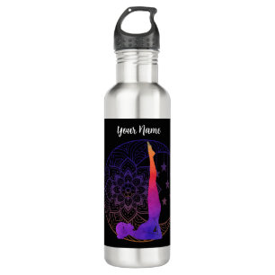 Custom Steel Water Bottle with Name   Watercolor