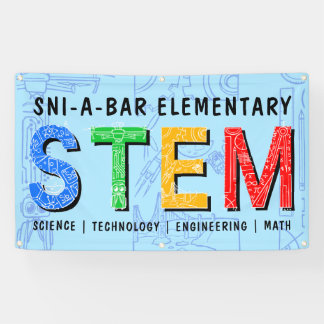 Custom STEM Education Banner - Light Blue