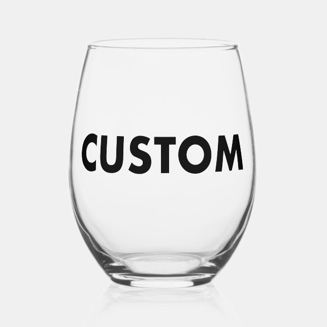Custom Stemless Wine Glass Blank Template - 16oz (Front)