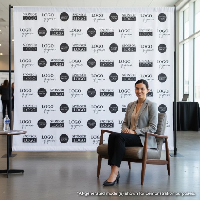 Custom step and repeat Company Sponsor logos Tapestry (Custom 3 sponsor step and repeat backdrop.)