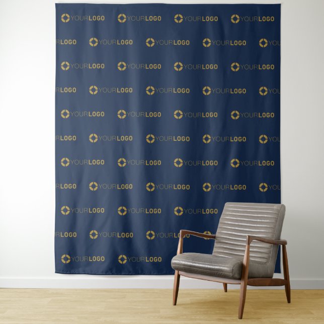 Custom Step & Repeat Logo Business Event Backdrop Tapestry (In Situ)