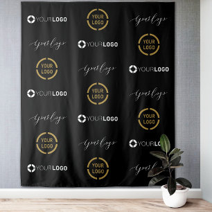 Custom Step & Repeat Three Logo Event Backdrop Tapestry