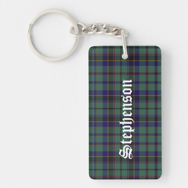 Custom Stephenson Tartan Plaid Key Chain (Front)