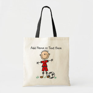 Custom Stick Figure Red Soccer Player  Bag