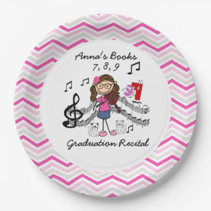 Custom Stick Figure Violin Player Paper Plates