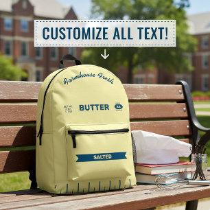 Custom Stick-of-Butter Retro Foodie Backpack 