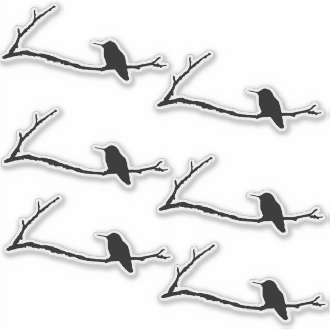 Custom Sticker - Hummingbird on Branch (Front)