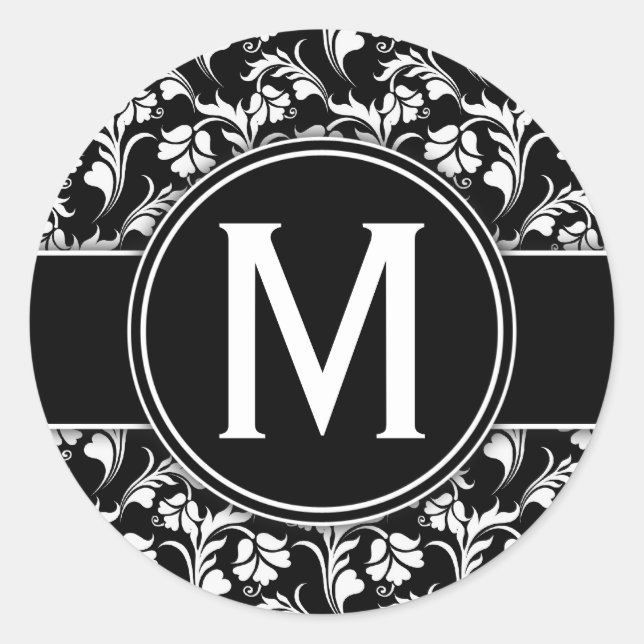 Custom sticker monogram sticker floral elegant (Front)