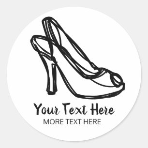 Custom stickers with high heel ladies shoe drawing