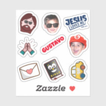 Custom stickers with photo and name