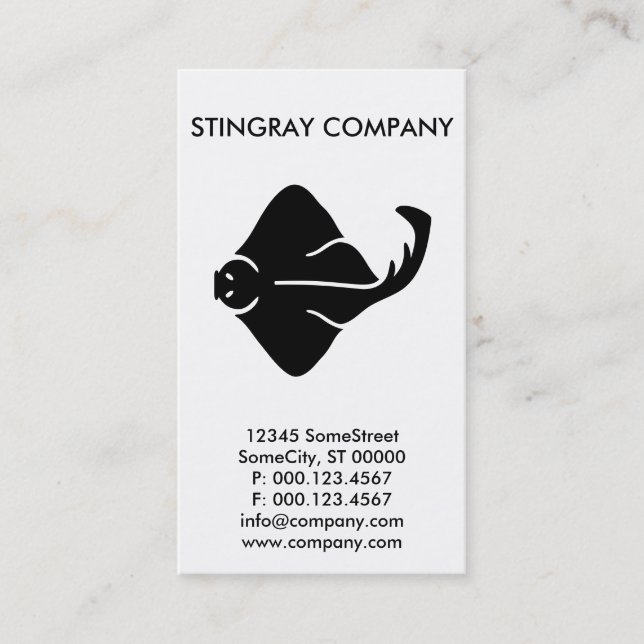 custom stingray company business card (Front)