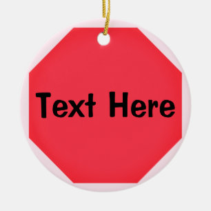 Custom Stop Sign Emoji Ceramic Tree Decoration