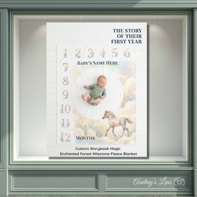 Custom Storybook Magic Enchanted Forest Milestone  Fleece Blanket (Creator Uploaded)