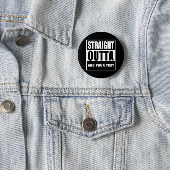 Custom STRAIGHT OUTTA 6 Cm Round Badge (In Situ)