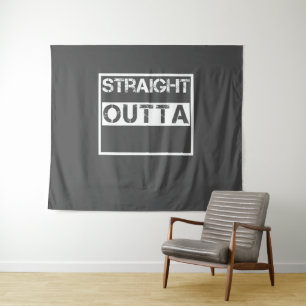 Custom straight outta personalised birthday tapestry