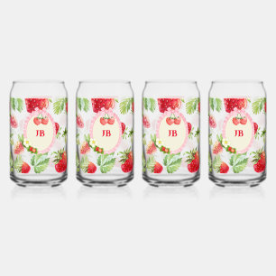 Custom Strawberry Can Glass