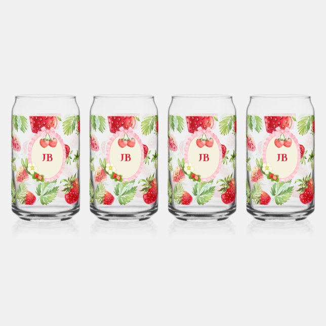 Custom Strawberry  Can Glass (Back)