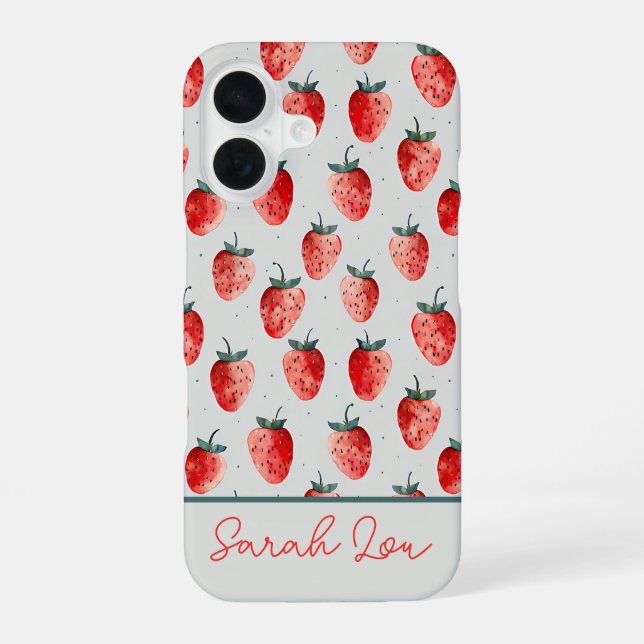 Custom Strawberry Design Phone Case (Back)