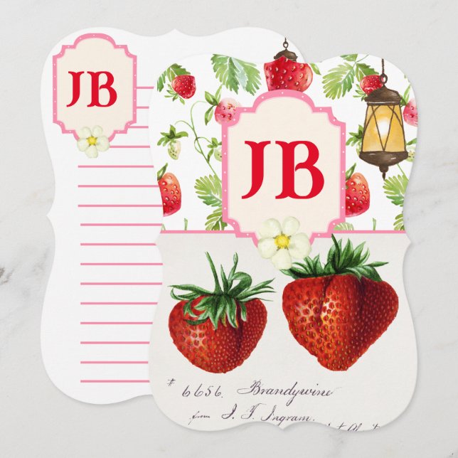 Custom Strawberry Flat Card (Front/Back)