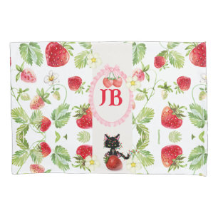 Custom Strawberry Monogrammed Baby  Pillowcase