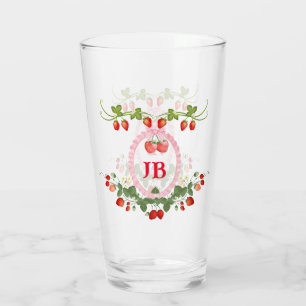 Custom Strawberry Monogrammed Glass