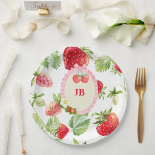 Custom Strawberry  Paper Plate