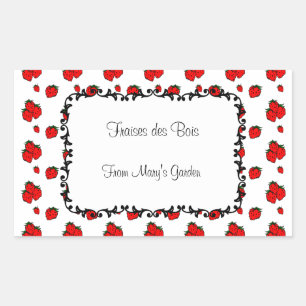 Custom Strawberry Pattern Canning Sticker