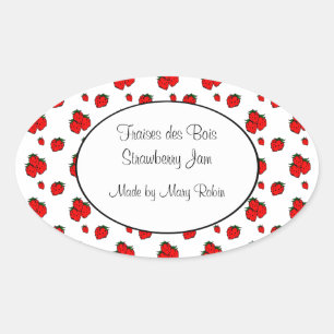 Custom Strawberry Pattern Canning Sticker