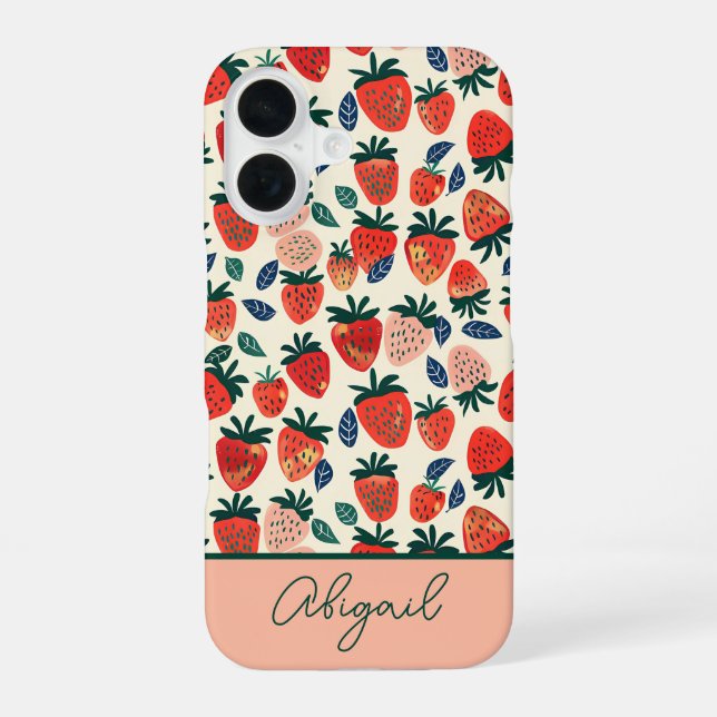 Custom Strawberry Pattern Summer Phone Case (Back)