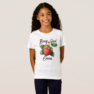 Custom Strawberry pun- Berry Sweet Girl T-Shirt