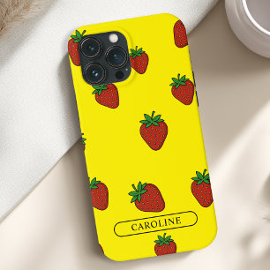 Custom  Strawberry Yellow iPhone 13 Pro Max Case