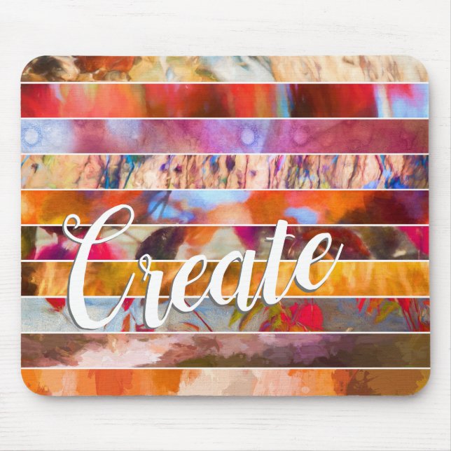Custom Striped Abstract Art Mouse Mat (Front)
