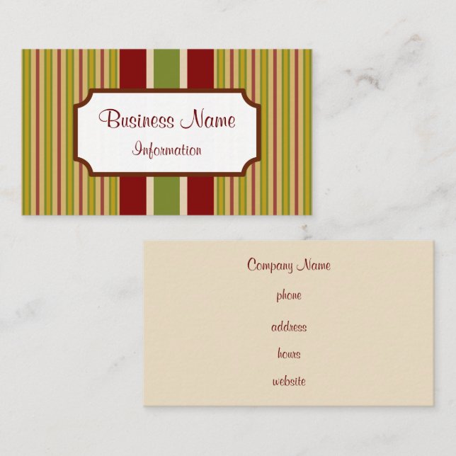 Custom Striped Business Card (Front/Back)
