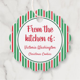 Custom Striped Christmas Kitchen Holiday Gift Tags