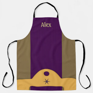 Custom Striped Royale purple and gold Apron